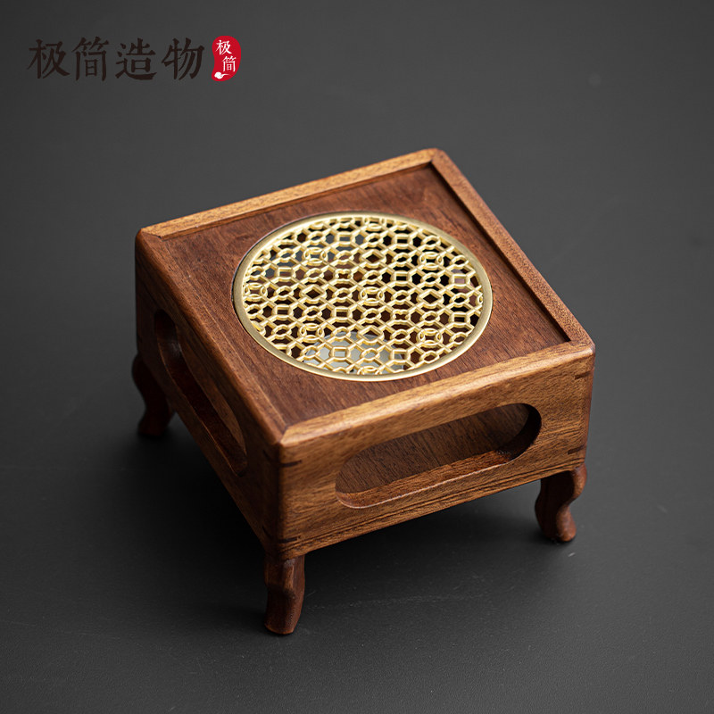 高档胡桃木温泡茶炉蜡烛加热底座煮茶保温暖茶器烤橘烘茶提香小火