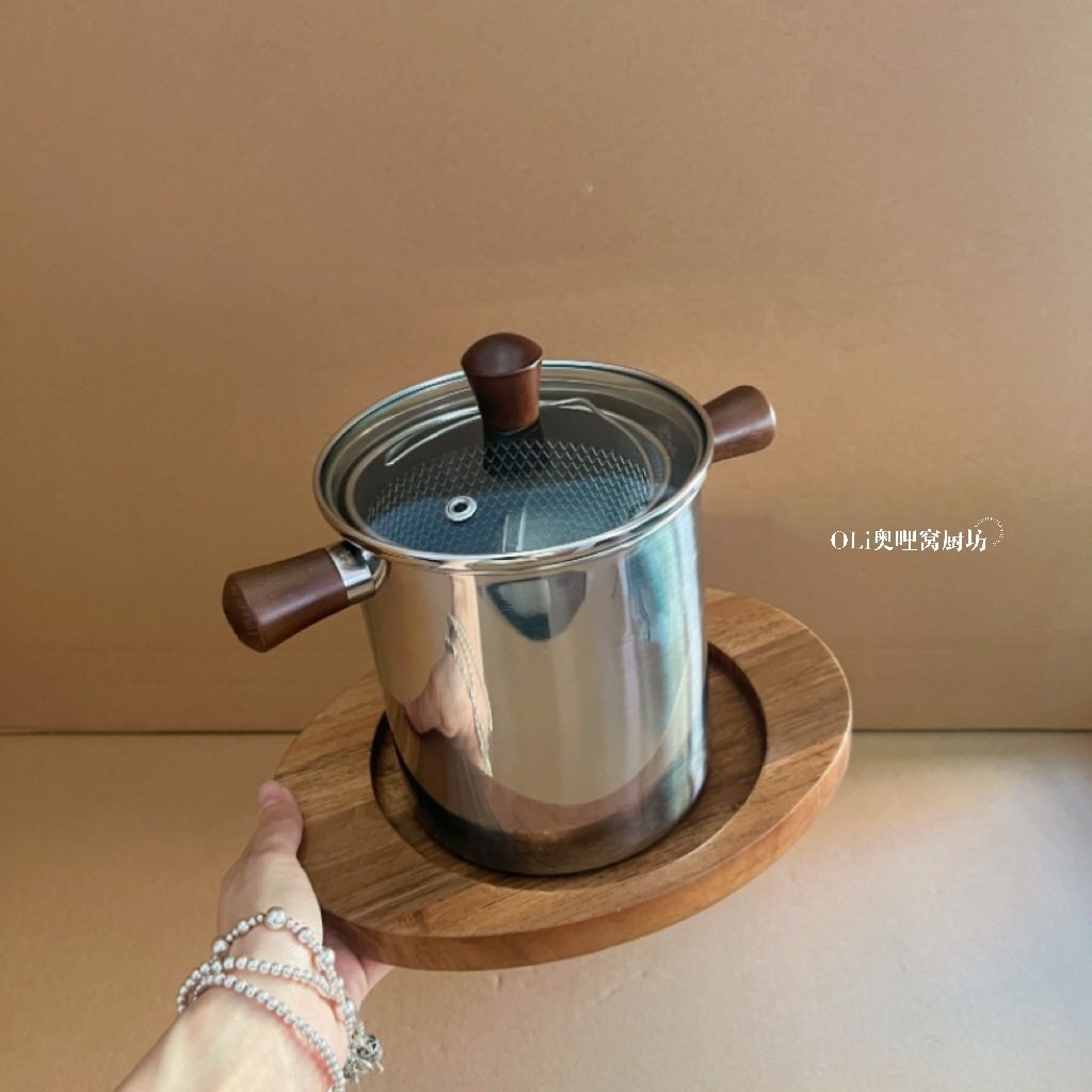 不锈钢304油炸锅家用天妇罗小型炸锅省油炸串加深锅多功能炸炸壶