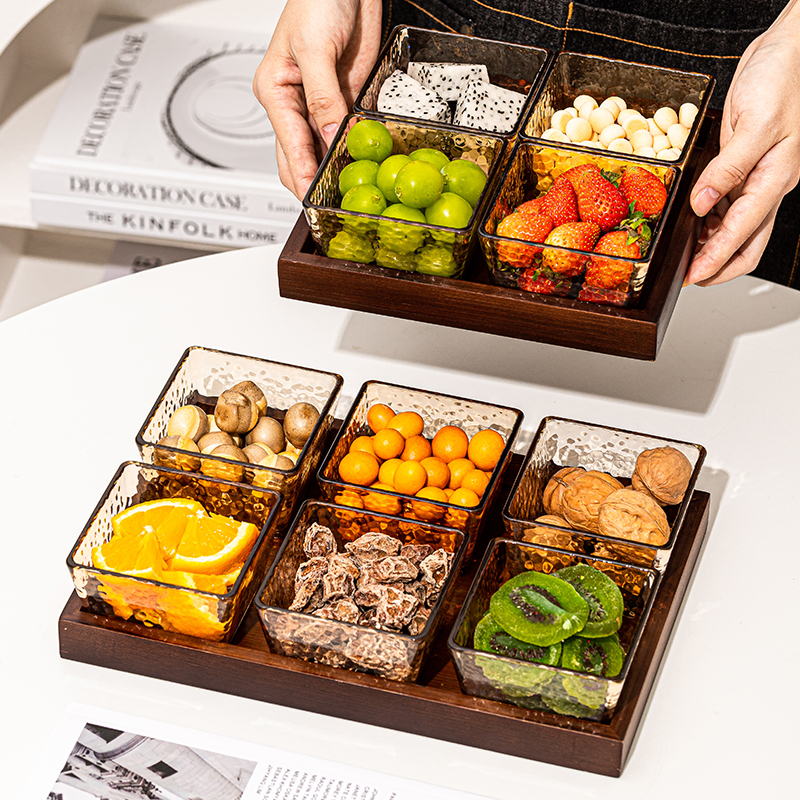 轻奢玻璃KTV酒吧商用批发水果碟果盘小吃碟足浴美容院果盘零食盘