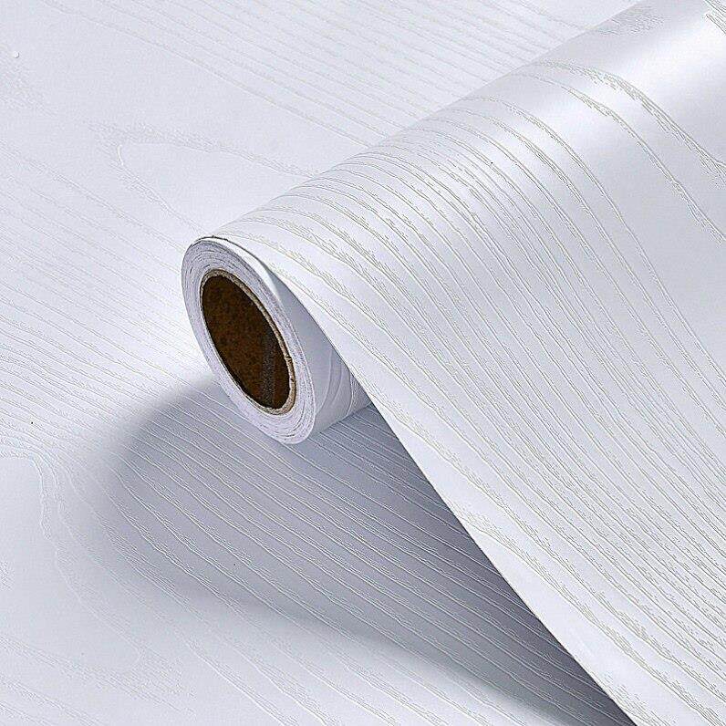 白色枫木木纹贴纸自粘仿木加厚防水仿真家具翻新桌面衣橱柜子门