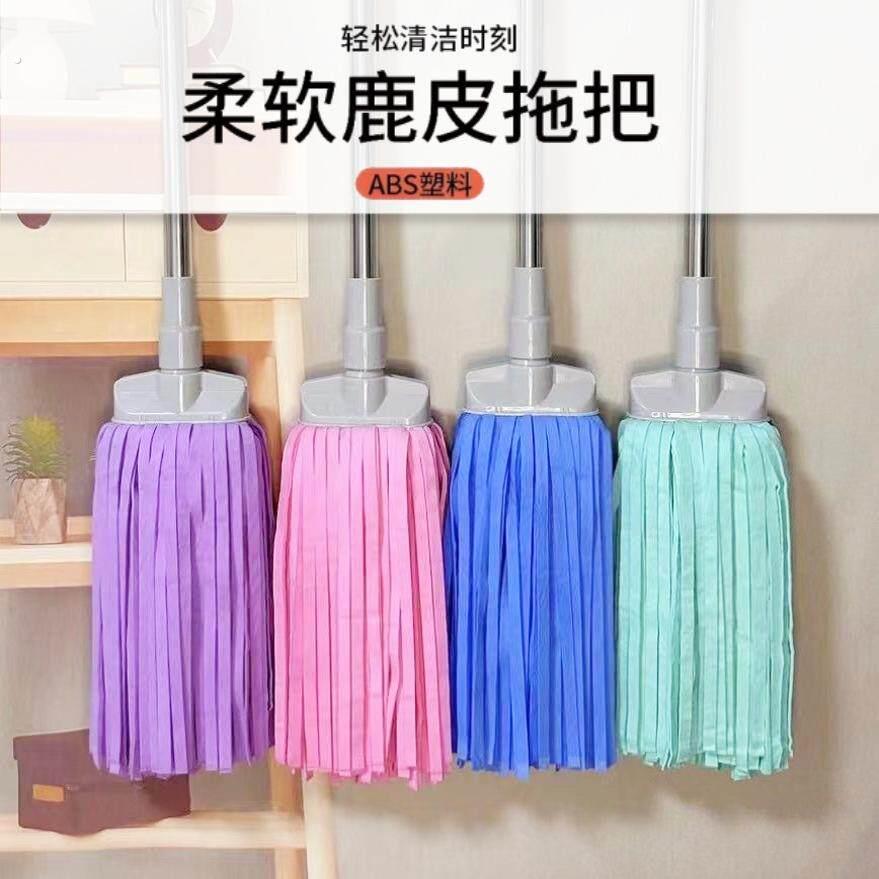强力吸水鹿皮巾拖把鸡皮拖把无水痕不掉毛方头扁头拖把拖净可拆卸