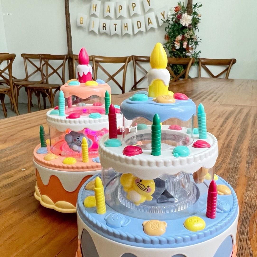 生日蛋糕拍照彷真模型道具订婚蛋糕有氛围感可以吹灭的彷真蛋糕