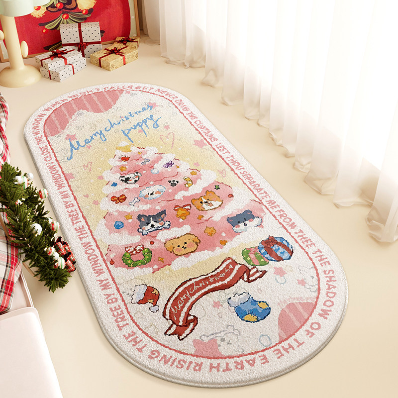 卡通圣诞床边地毯卧室床头可爱毛绒脚垫加厚儿童房防摔地垫飘窗垫,居家布艺,地毯,淘宝优惠券,粉丝福利购,淘宝优惠卷