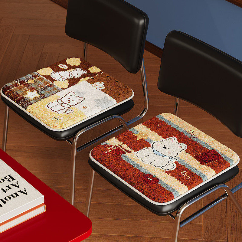 可爱毛绒坐垫家用多巴胺餐椅座垫加厚学生宿舍办公室椅垫汽车屁垫,居家布艺,椅垫,淘宝优惠券,粉丝福利购,淘宝优惠卷