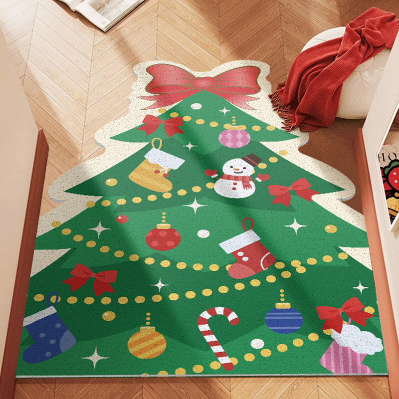 圣诞入户门地垫节日氛围感防滑耐脏丝圈脚垫子可裁剪商铺门口地毯,居家布艺,入户地垫,淘宝优惠券,粉丝福利购,淘宝优惠卷
