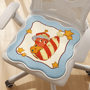 卡通冬季毛绒坐垫办公室适用隔凉保暖防滑椅垫子学生久坐毛绒屁垫