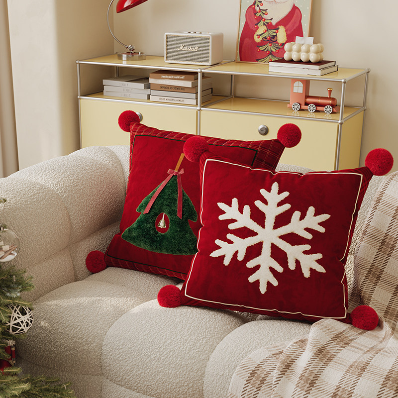 圣诞装饰沙发抱枕靠垫客厅红色氛围装饰靠垫高级卧室床头靠枕含芯,居家布艺,靠垫/抱枕,淘宝优惠券,粉丝福利购,淘宝优惠卷