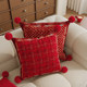 红色小香风沙发抱枕新年喜庆靠垫靠枕垫床头靠枕靠背垫腰靠可拆洗