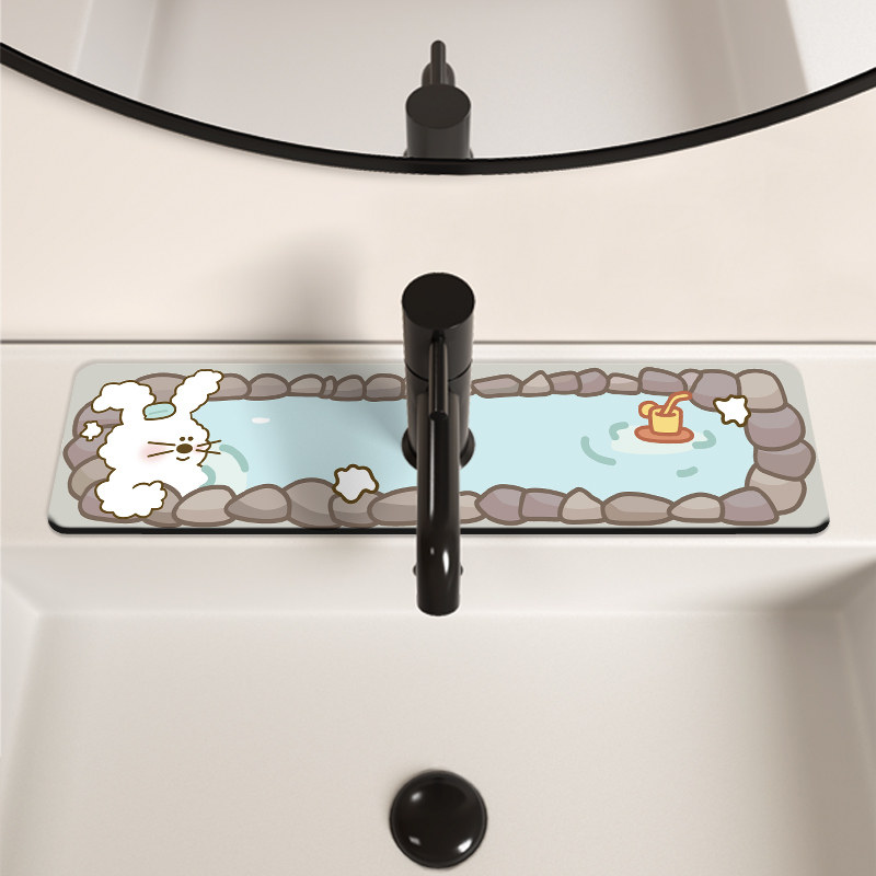 厨房水龙头垫卡通卫生间洗手台台面厕所水池沥水垫子防溅水窄家用,居家布艺,厨房地垫,淘宝优惠券,粉丝福利购,淘宝优惠卷