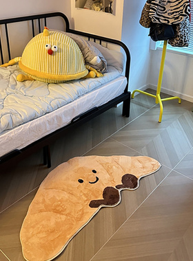 牛角包地毯仿羊绒地毯柔软舒适ins风房间卧室床边毯装饰女孩主卧