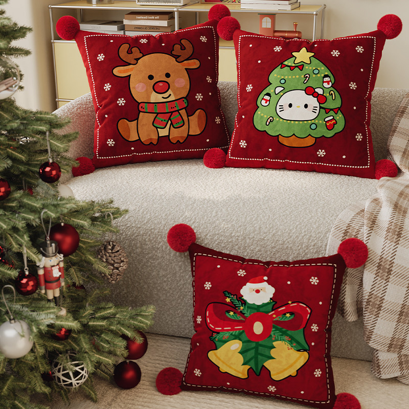 圣诞限定沙发抱枕靠垫客厅红色氛围装饰靠垫含芯高级卧室床头靠枕,居家布艺,靠垫/抱枕,淘宝优惠券,粉丝福利购,淘宝优惠卷
