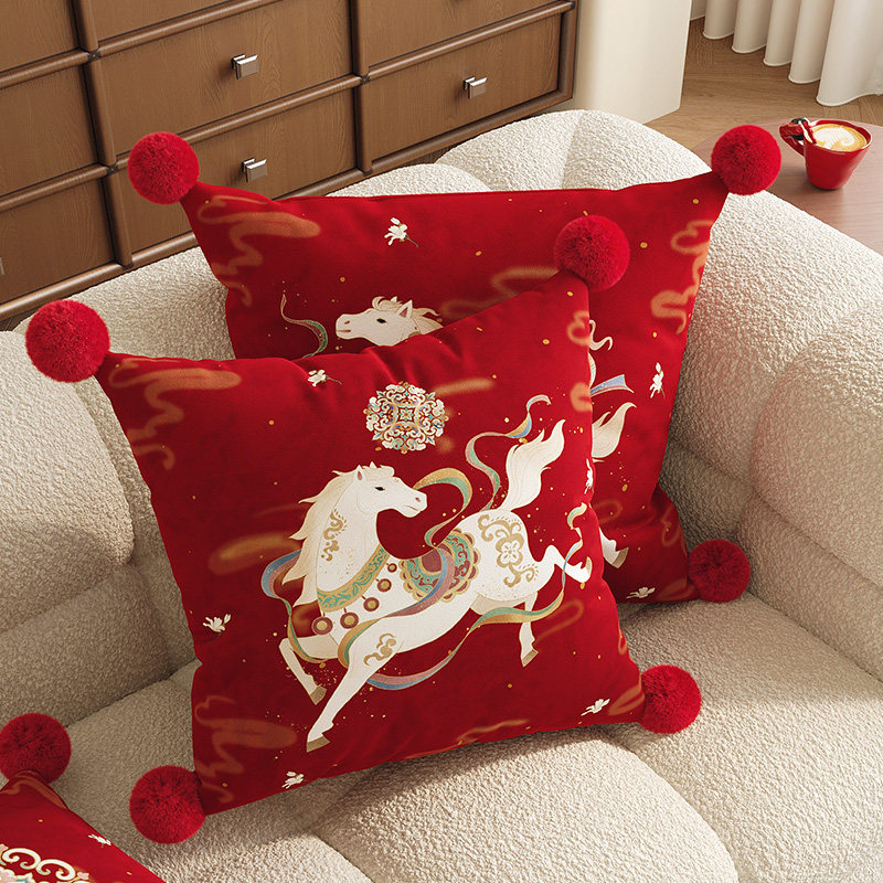 红色新年抱枕沙发客厅装饰枕喜庆高级卧室床头靠垫氛围靠枕套含芯,居家布艺,靠垫/抱枕,淘宝优惠券,粉丝福利购,淘宝优惠卷