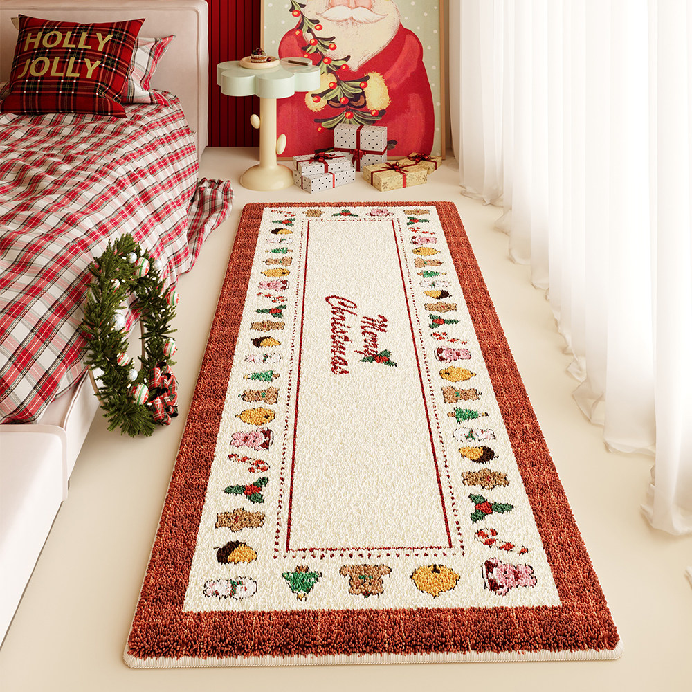 圣诞装饰卧室床边地毯仿羊绒加厚主卧毛绒地垫女孩房间儿童床边毯,居家布艺,地毯,淘宝优惠券,粉丝福利购,淘宝优惠卷