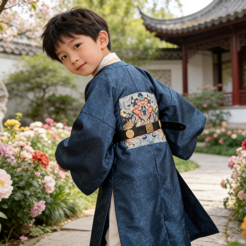 采枫晚男童明制圆领袍汉服