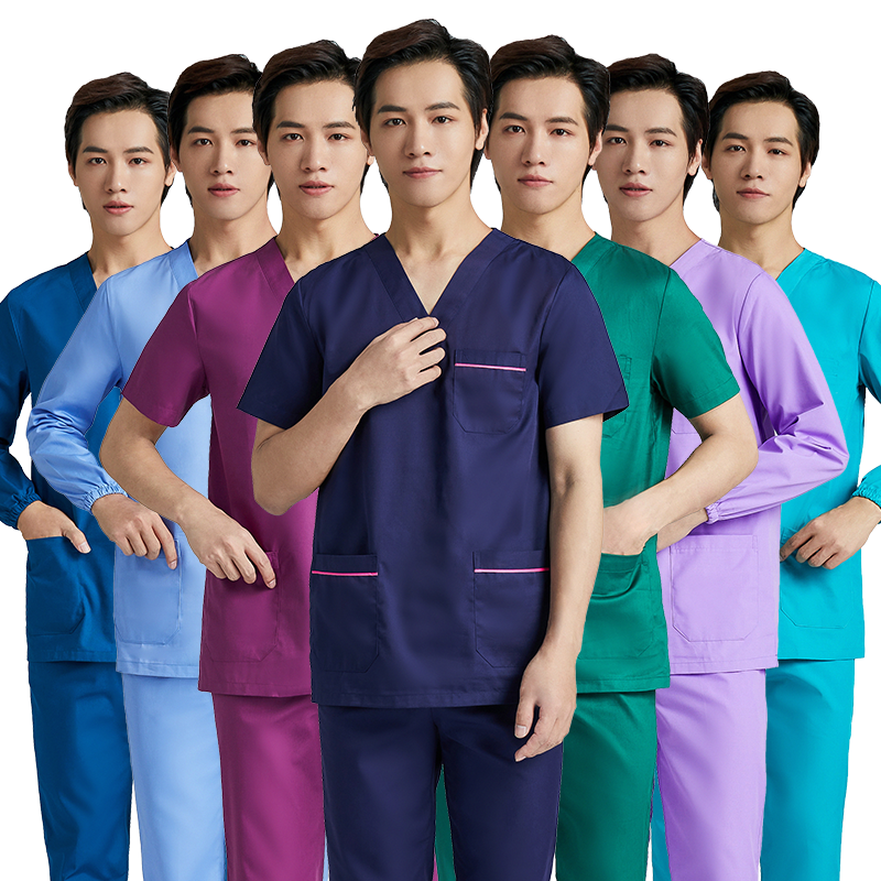 手术室洗手衣长袖夏季薄款短袖纯棉男医生口腔牙科刷手隔离工作服