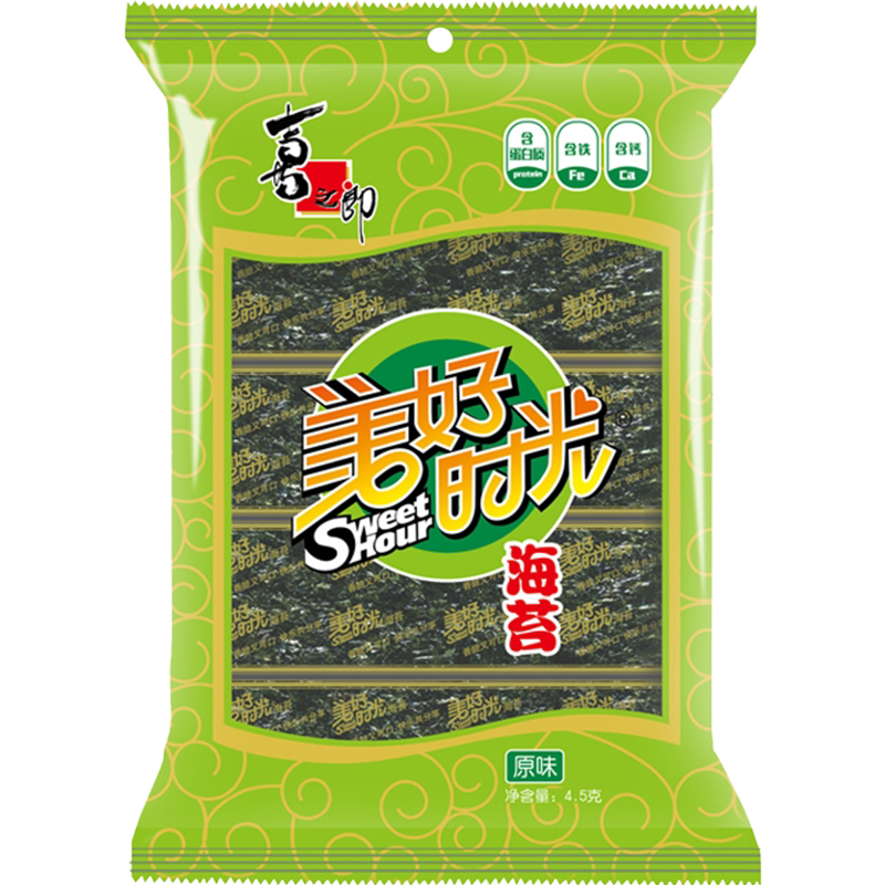 美好时光经典原味海苔3克儿童休闲零食解馋即食紫菜拌饭海苔片