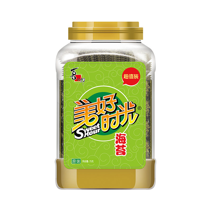 美好时光经典原味海苔儿童休闲小零食罐装解馋即食紫菜海苔片