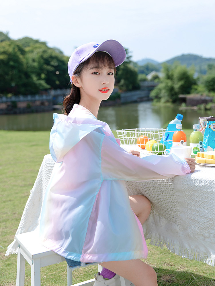 女童防晒衣服防紫外线夏季儿童薄款外套透气大童冰丝小女孩空调衫