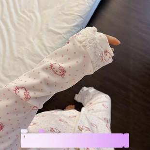2025新款海岛绒睡衣女秋冬季保暖可爱波点Hellokitty猫家居服套装