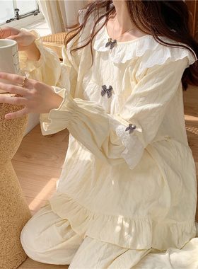 宫廷风甜美小个子2022睡衣女秋季