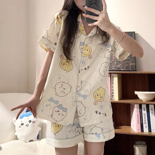 吉伊卡哇睡衣女夏纯棉短袖chiika