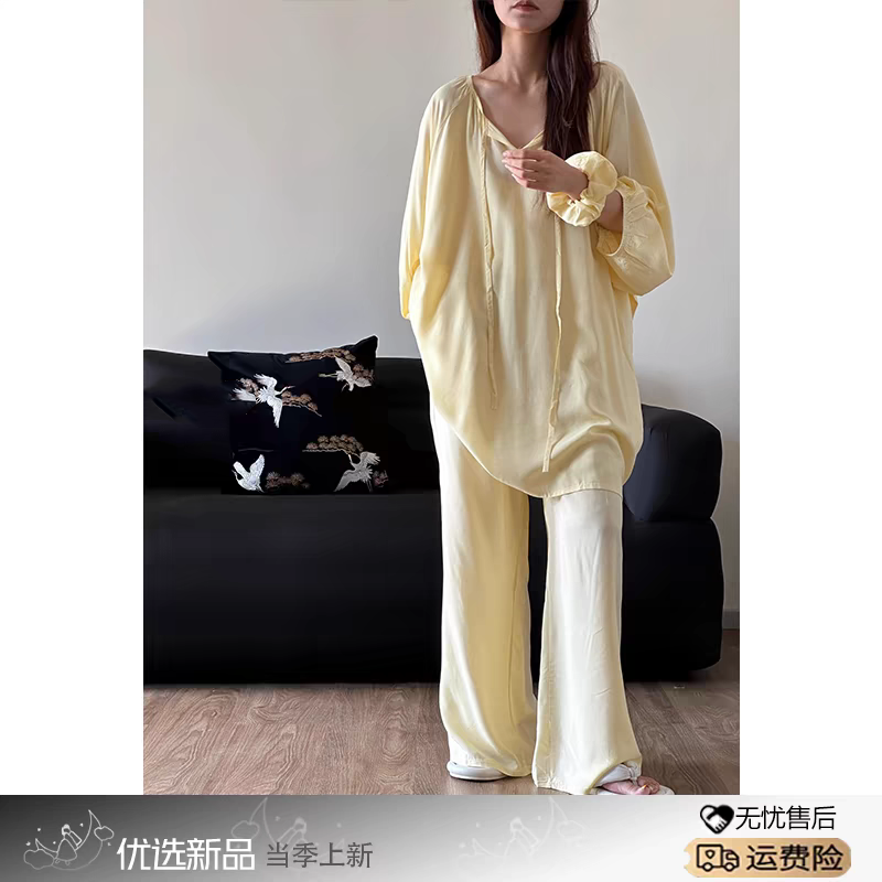 柔软亲肤绵绸睡衣女款夏季新款简