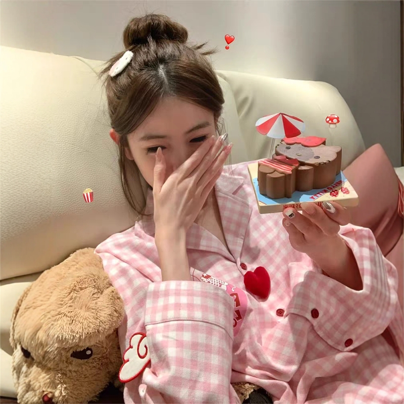 2025新款轰轰小狗棉绸睡衣女春秋