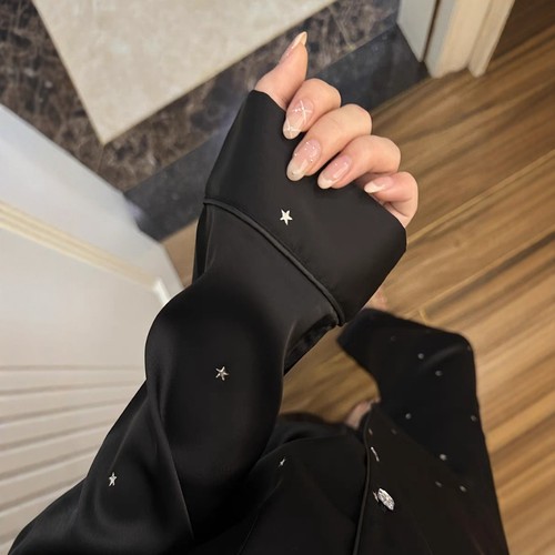 韩系星星ins风冰丝睡衣女春秋季