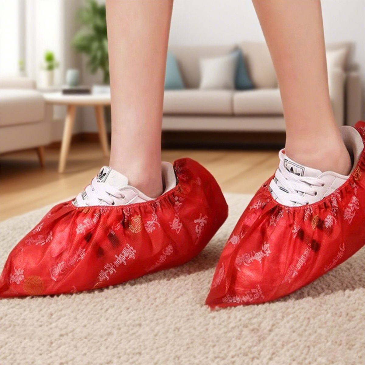 红色加厚一次性鞋套无纺布加厚防滑家用乔迁室内居家结婚耐磨脚套,节庆用品/礼品,节日装扮用品,淘宝优惠券,粉丝福利购,淘宝优惠卷