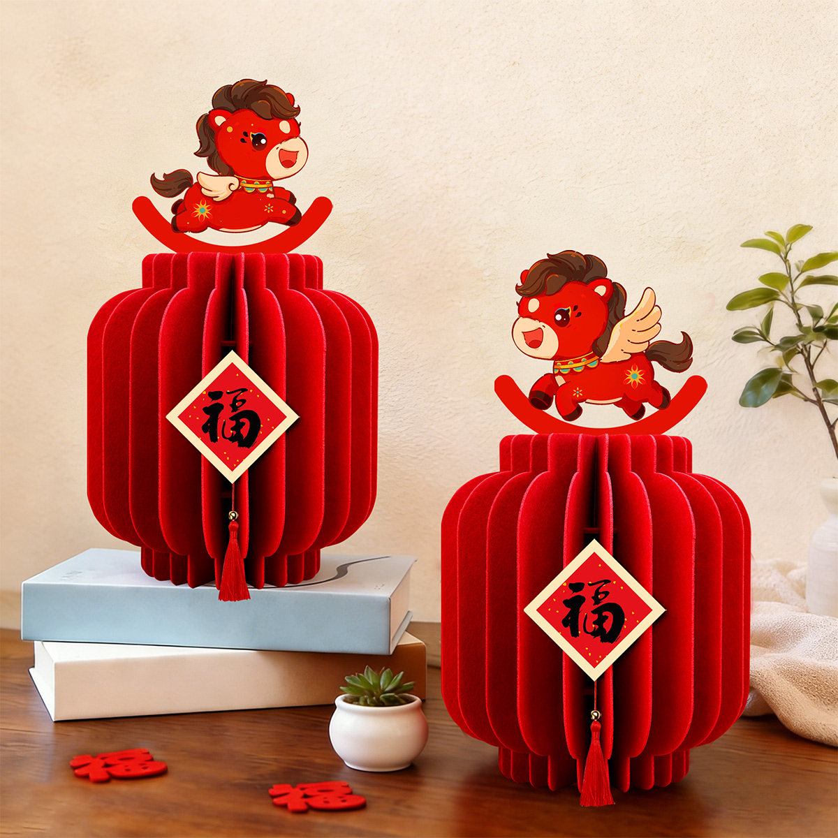 新年立体生肖马年灯笼摆件2026装饰银行店铺前台玄关客厅桌面布置,节庆用品/礼品,创意摆件,淘宝优惠券,粉丝福利购,淘宝优惠卷