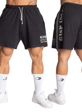 GASP肌肉潮牌狗深蹲大码短裤运动男夏季宽松休闲训练健身三分裤子