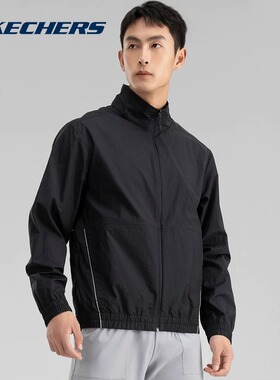 Skechers斯凯奇春季男女同款轻盈百搭立领梭织防晒外套P223U032