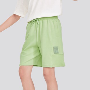 L224K026 灰色休闲运动裤 Skechers斯凯奇男女童针织短裤 2025夏新款