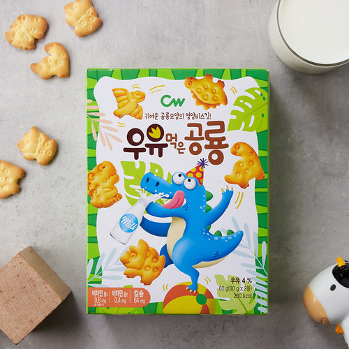 韩国进口cw青佑恐龙形饼干
