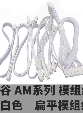 鑫谷电源模组线AM650 AM750 AM850W全模600扁平电源模块线白色