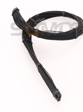 SQC31直连原生12+4PIN原生PCIE5.0 ATX3.0模组线3090TI/4090显卡供电线 16PIN对16PIN 公对公 黑色套网理线夹