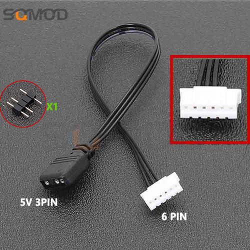 主板ARGB灯光转接线 适用于华硕微星AURA主板同步神光5V3针转小6P