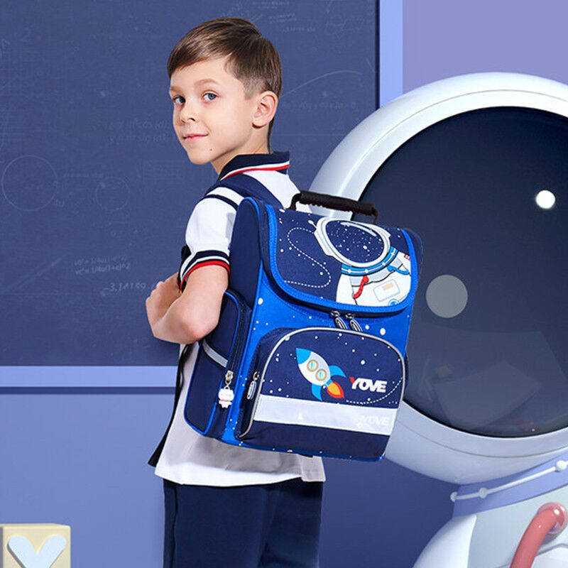 YOME小学生书包男1-3年级儿童书包6-9周岁减压学生双肩背包太空旅