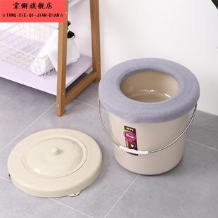 冬天加高脚痰盂家用卧室带盖子大人可携式坐便器老人移动马桶夜尿