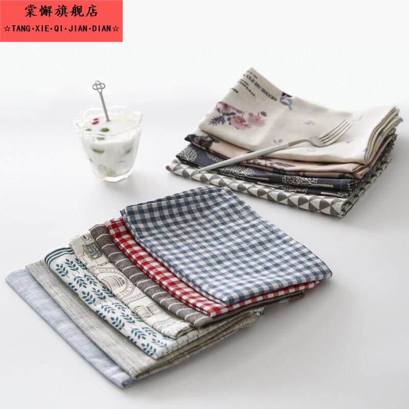 包邮简约餐垫日式棉麻隔热盘子餐布西餐桌垫学生餐巾摆拍背景布艺