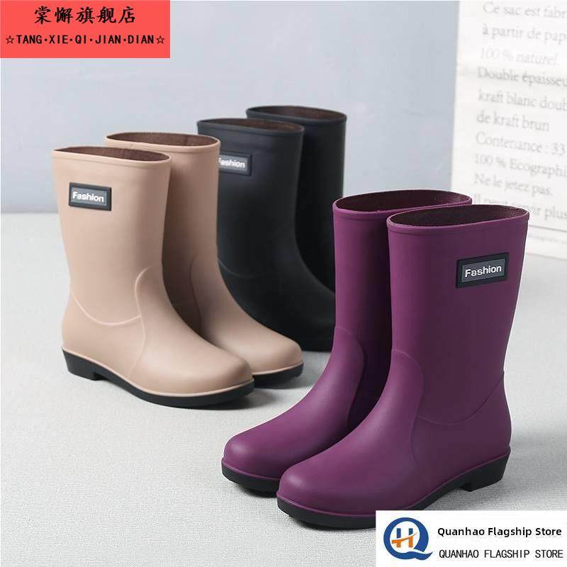 耐磨中筒雨鞋女时尚雨靴防水优雅外穿新款水鞋防滑工作胶鞋水靴女,居家日用,雨鞋/雨靴,淘宝优惠券,粉丝福利购,淘宝优惠卷