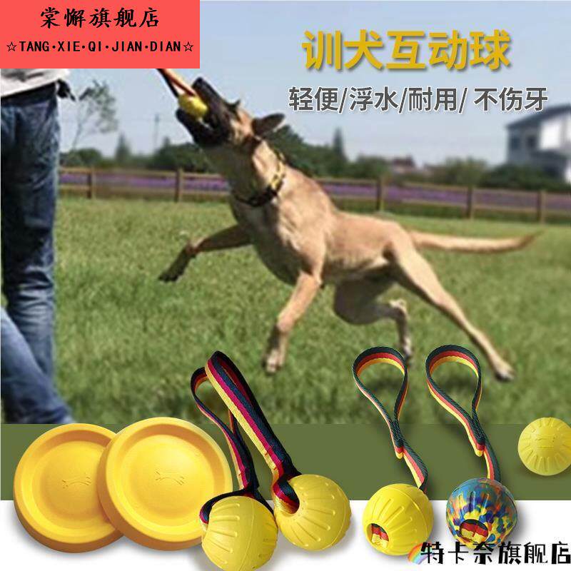 橡胶球宠物训犬球狗玩具训狗飞盘拉环响片耐咬咬棒专用马犬德牧训