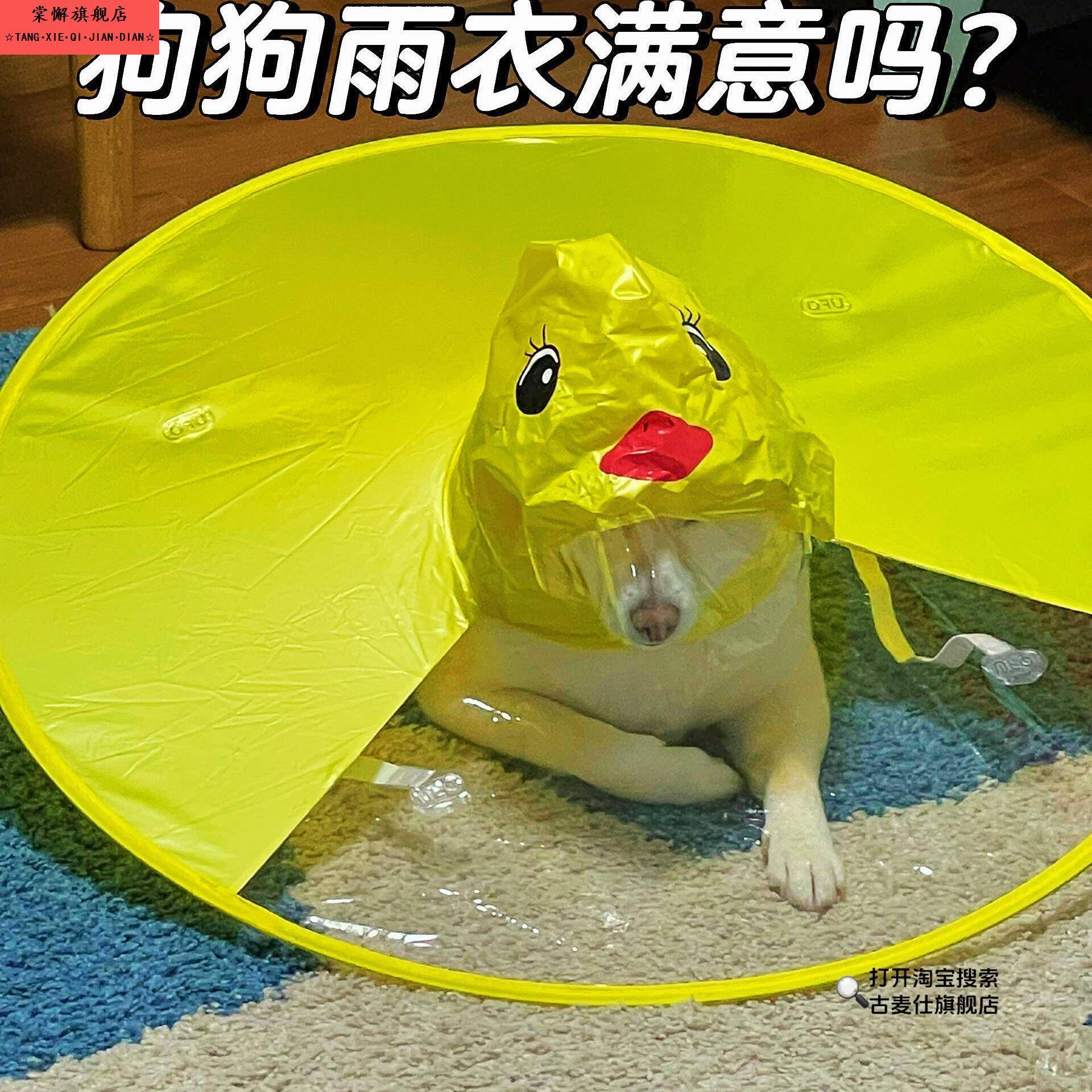 狗狗飞碟式雨衣斗篷头戴式宠物雨披柴犬柯基金毛雨天外出防雨罩