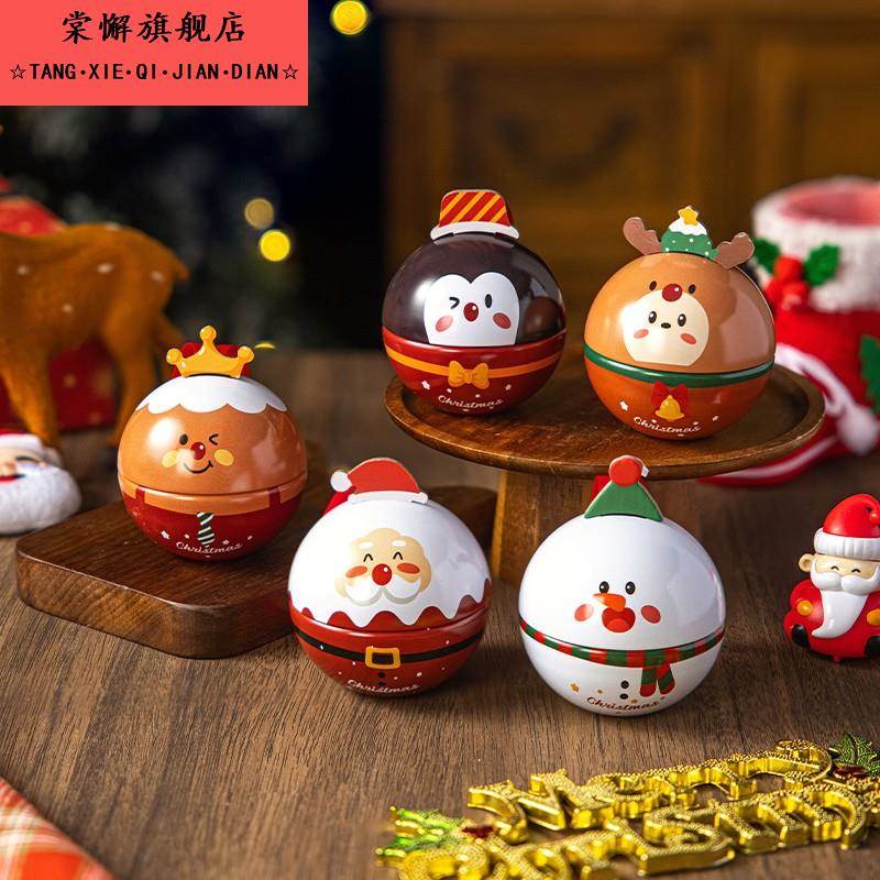 创意可爱圣诞节圆球铁罐盒平安夜装饰包装袋礼盒铁盒糖果盒蛋糕盒