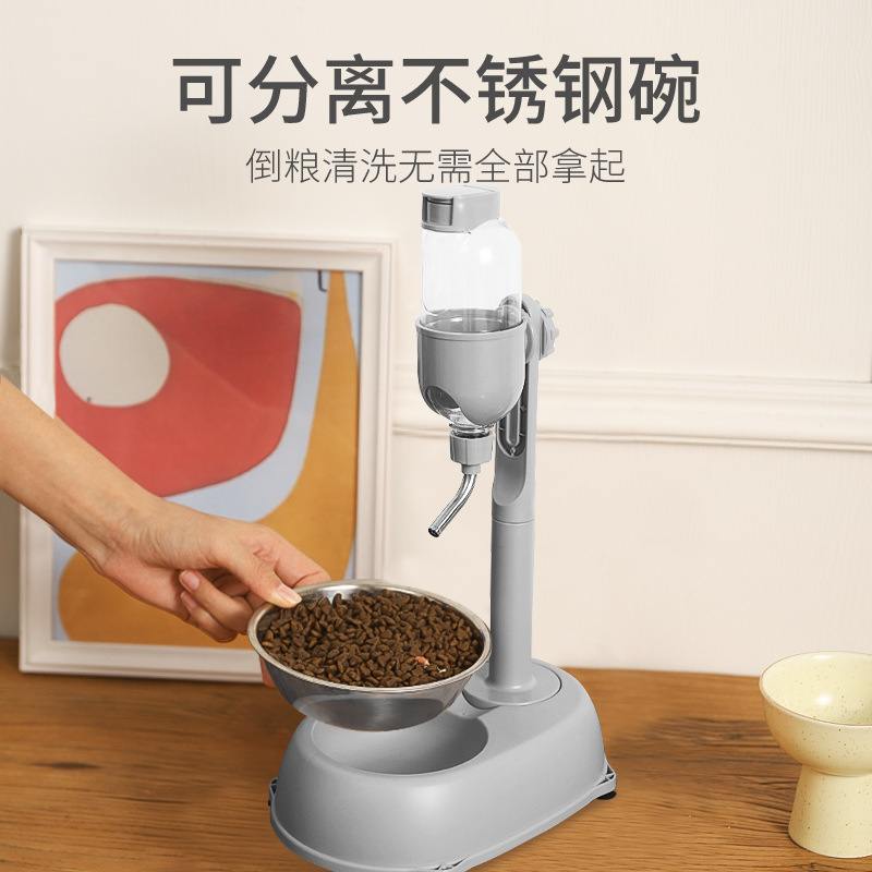 猫碗猫咪食盆防打翻 狗碗宠物碗饮水碗饭盆一体宠物用品