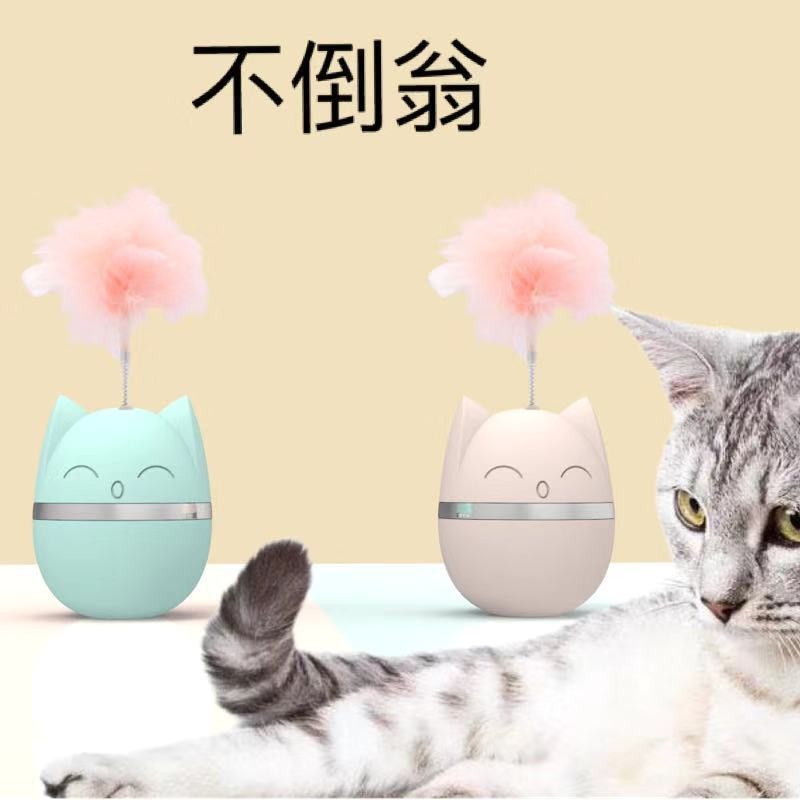 新品猫头不倒翁猫咪爆款互动自嗨解闷逗猫棒羽毛逗猫棒解闷玩具