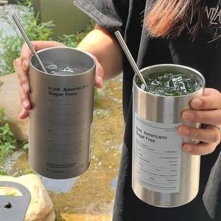 超大容量不锈钢保温杯马克杯保冷冰霸杯双层咖啡杯学生便携喝水杯
