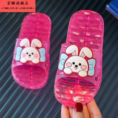 水晶拖鞋男女童卡通可爱兔子室内居家卫生间洗澡专用防滑塑料软底