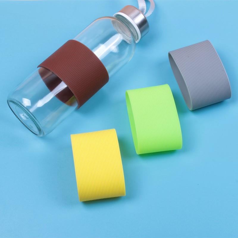 直筒玻璃水杯防滑套耐热防烫隔热硅胶套杯套保温杯茶杯5.5cm6cm