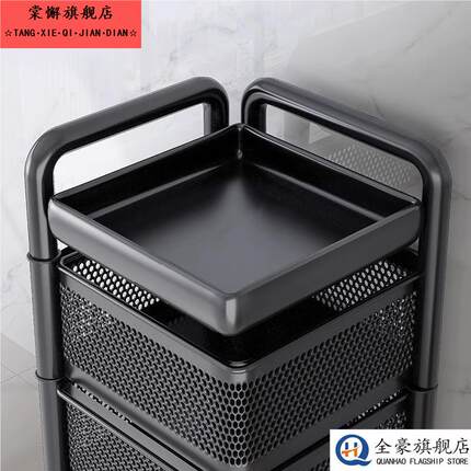 厨房旋转多功能置物架家用落地多层零食小推车水果蔬菜篮子收纳架